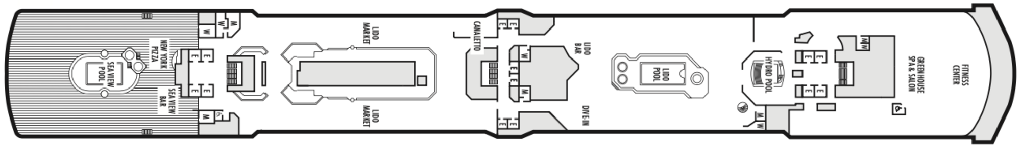 Deck 9 - Lido plan
